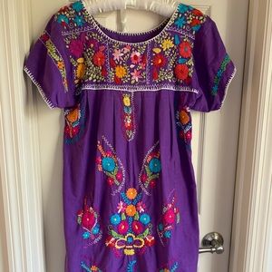 Embroidered Purple Dress